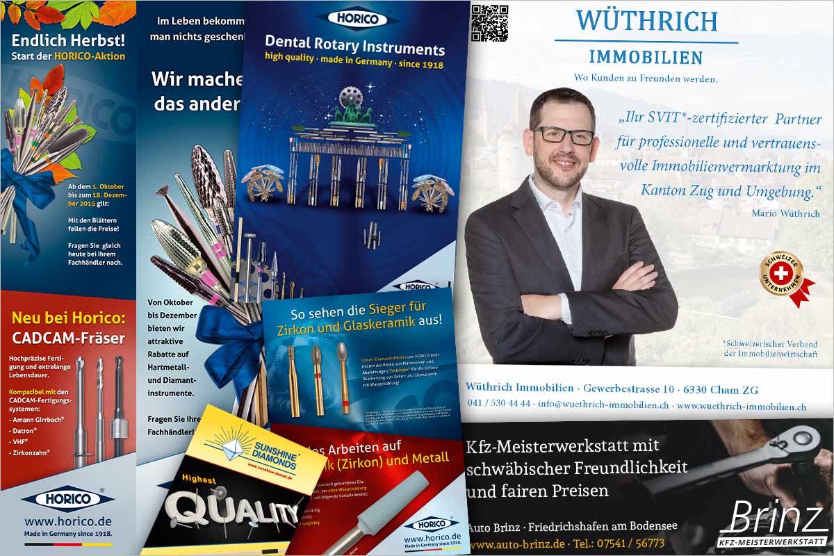Print-Anzeigen + Werbeanzeigen der Werbeagentur für Weilheim in Oberbayern und Peißenberg